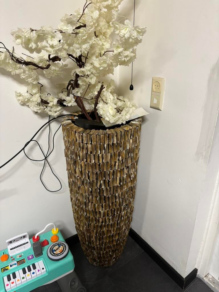 Schelpen vaas 95 cm en schelpen tafel vaas, Ophalen of Verzenden