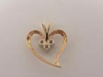 Gouden hart hanger met diamant                           G11, Gebruikt, ., Ophalen of Verzenden, .