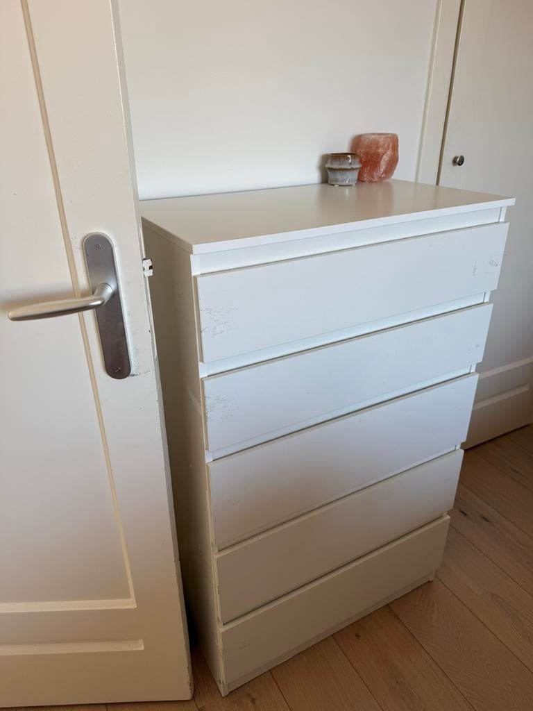 Ladekast 5 lades wit, Huis en Inrichting, Kasten | Ladekasten, Ophalen, 5 laden of meer, 100 tot 150 cm, 50 tot 100 cm