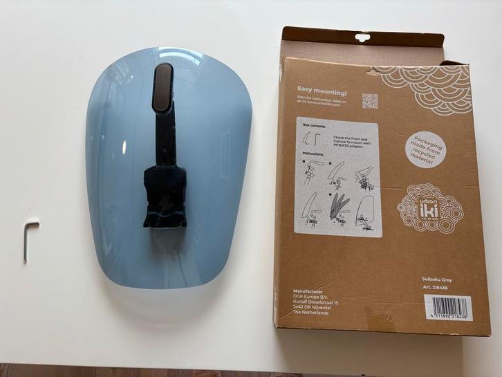 Urban Iki windscherm in Suiboku Grey, Fietsen en Brommers, Fietsaccessoires | Fietsstoeltjes, Zo goed als nieuw, Voorzitje, Ophalen of Verzenden