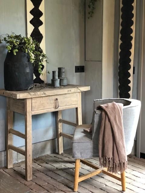NIEUW BINNEN: STOER ROBUUST doorleeft WANDTAFEL met lade, Huis en Inrichting, Tafels | Sidetables, 50 tot 100 cm, Nieuw, Ophalen of Verzenden