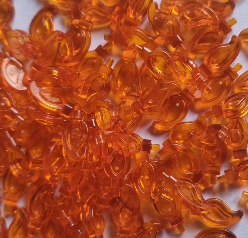 Lego Candle flame, Tranparant orange (per 100), Ophalen of Verzenden, Nieuw, Losse stenen, Lego