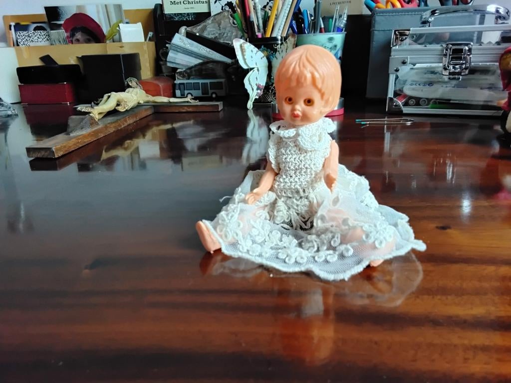 Klein oud popje, Verzamelen, Poppen, Ophalen of Verzenden, Gebruikt, Pop