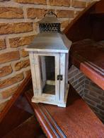 Houten lantaarn met metalen accenten, Ophalen of Verzenden