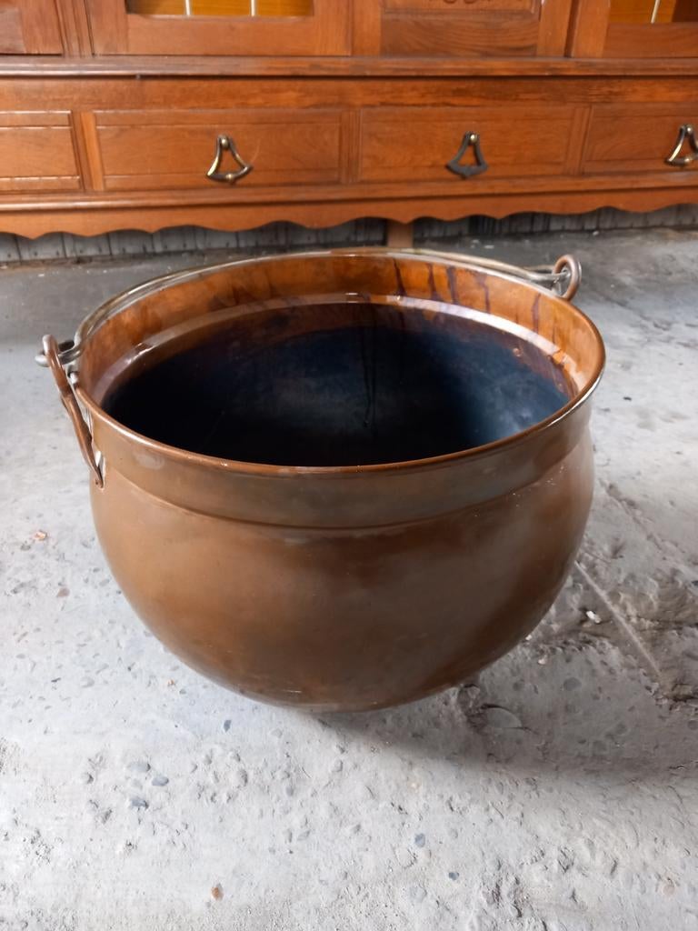 Antieke Koperen Ketel - Diameter 43cm, Hoogte 30cm, Antiek en Kunst, Antiek | Koper en Brons, Ophalen