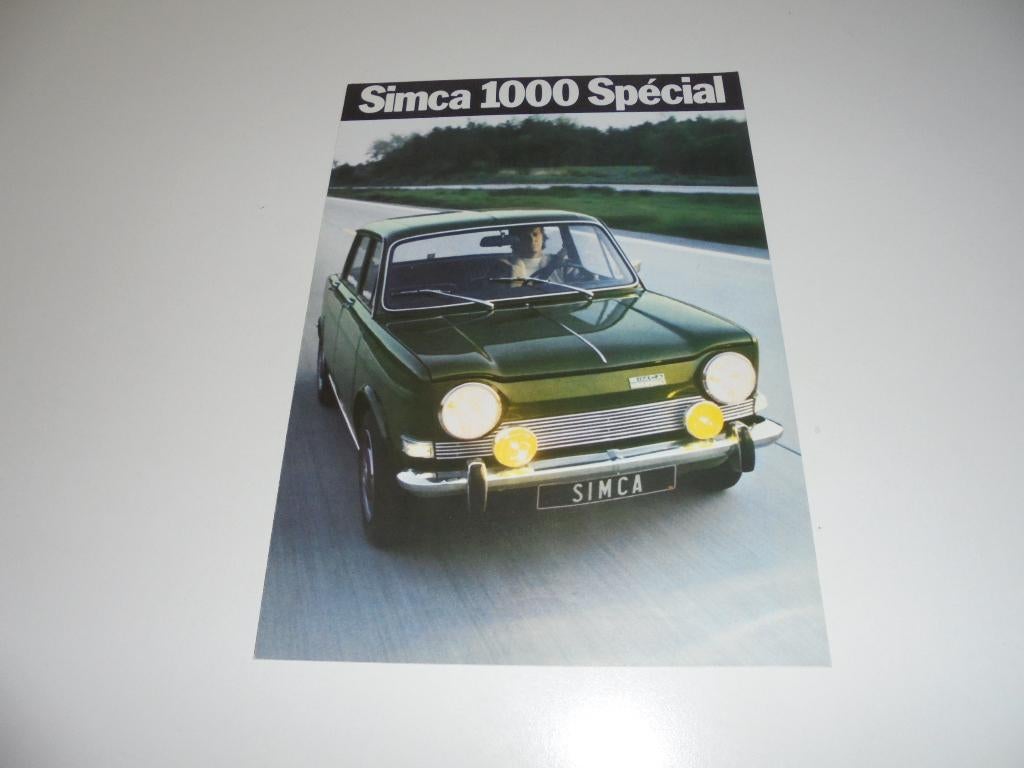 brochure Simca 1000 Spécial  1973, Ophalen of Verzenden, Zo goed als nieuw, Overige merken