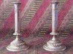 Mooi stel antieke kandelaars uit Engeland 21,2 cm. uit 1890., Ophalen of Verzenden, Koper of Brons
