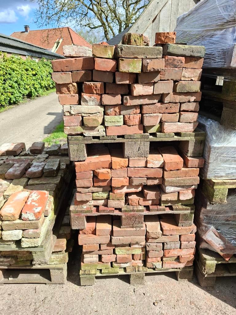 Oude gebikte metselstenen, Doe-het-zelf en Verbouw, Metselstenen, Ophalen, Gebruikt, Bakstenen