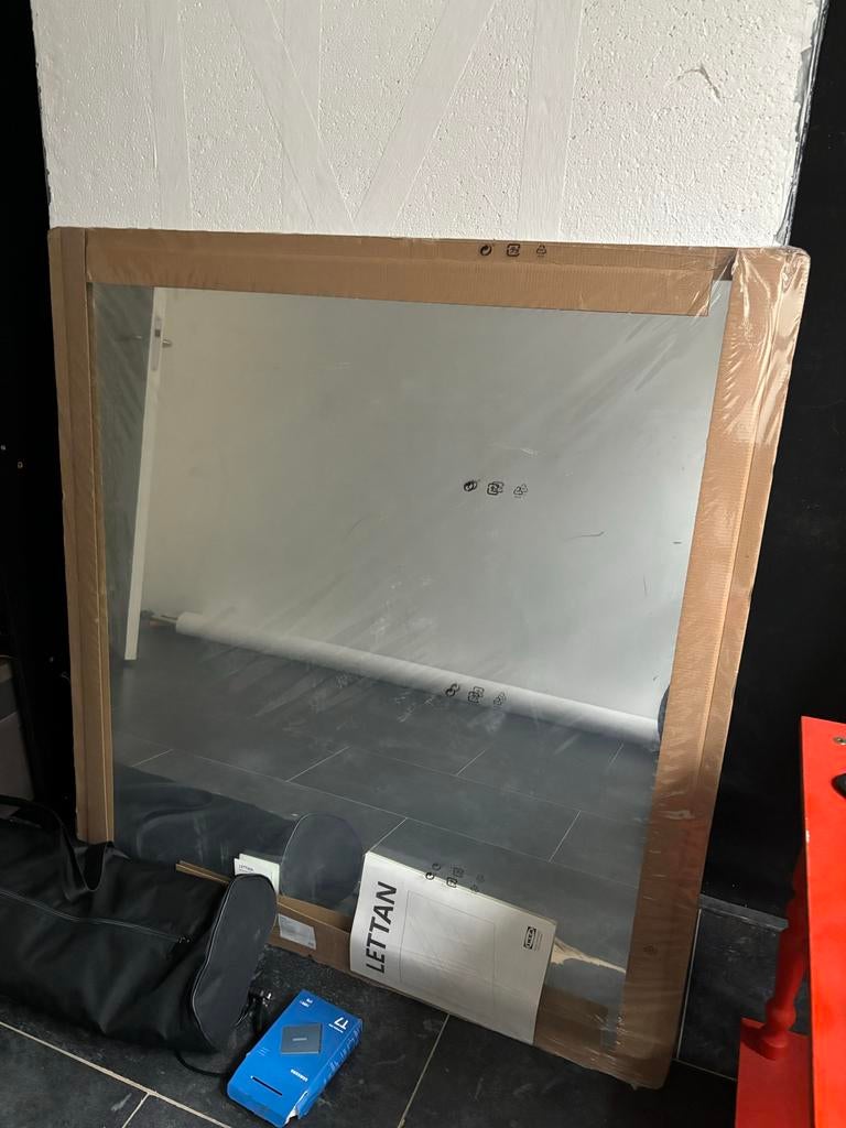 IKEA LETTAN Spiegel - Nieuw in verpakking, Ophalen, Nieuw, 75 tot 100 cm, Minder dan 100 cm