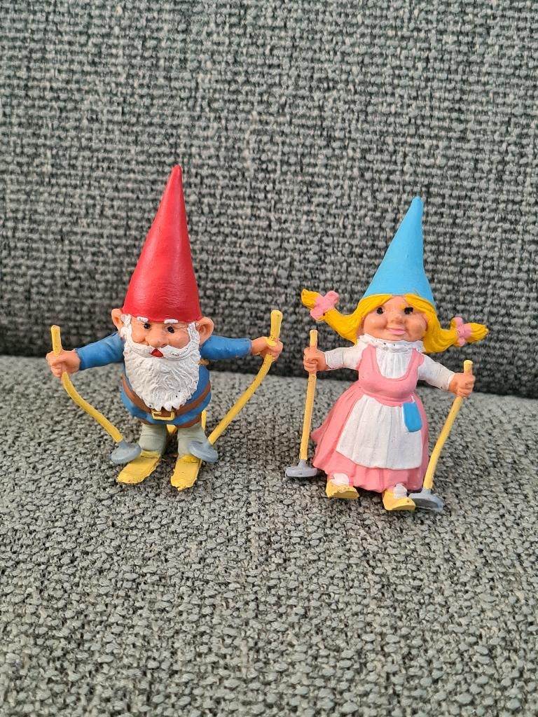 David de kabouter en Lisa op ski's vintage zeldzaam, Star toys Barcelona, Gebruikt, Ophalen of Verzenden, Nvt