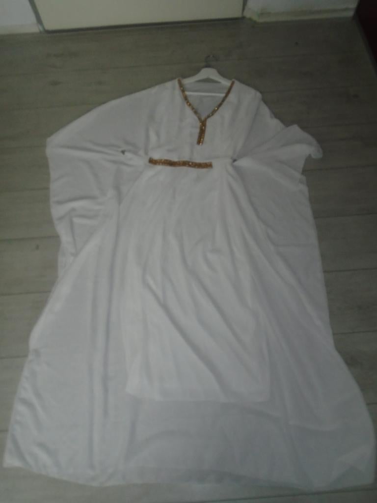 Fabrique en France Lange Wit Abaya Farasha Jurk One Size NW, Fabrique en France, Verzenden, Wit, Maat 42/44 (L)