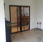 Binnendeur zwarte staallook deur met glas stomp en opdek