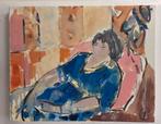 Zittende vrouw. Sfeer Matisse. Acryl op doek. Gesigneerd., Ophalen of Verzenden