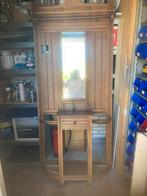 Antieke eikenhouten kapstok met spiegel en lade, Antiek en Kunst, Ophalen