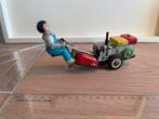Vintage blikken speelgoed tractor met bestuurder, Ophalen of Verzenden