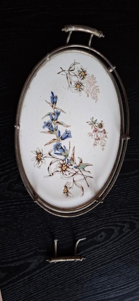 Postelein dienblad met bloemen, Huis en Inrichting, Woonaccessoires | Dienbladen, Ophalen of Verzenden