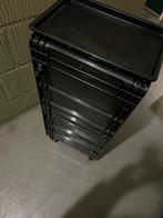 Zwarte Kappers trolley met lades, Ophalen, Zo goed als nieuw