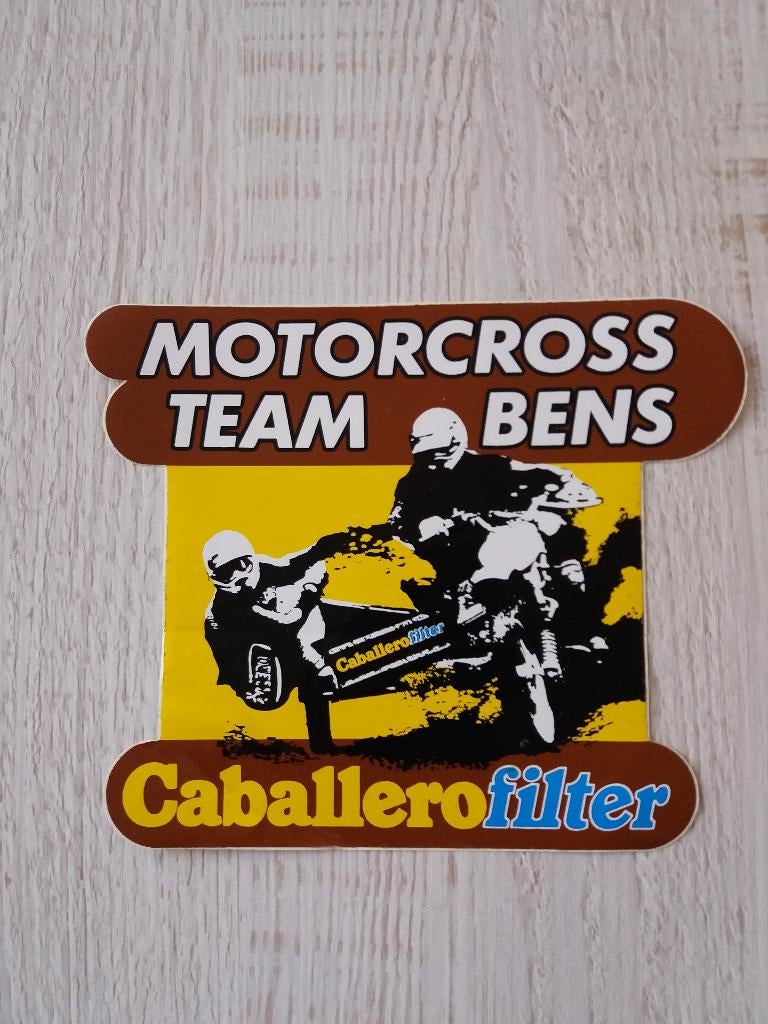 sticker MOTORCROSS TEAM BENS sponsor Caballero filter, Verzamelen, Ophalen of Verzenden, Zo goed als nieuw, Sport