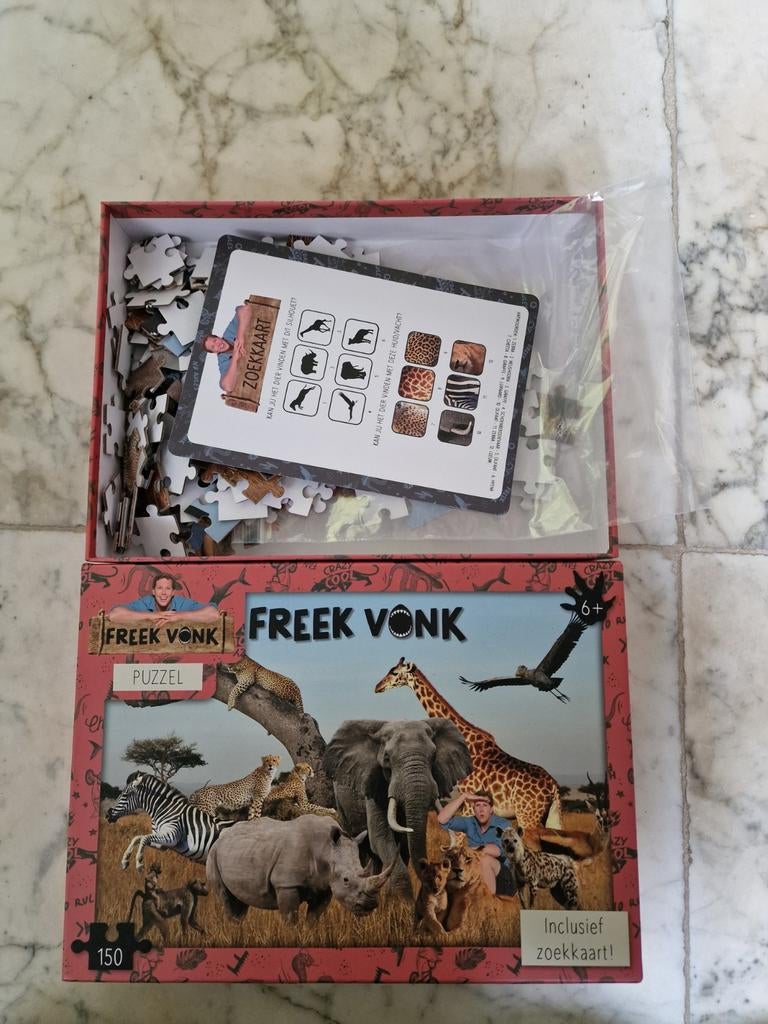 Freek Vonk Puzzel - Safari Dieren (150 stukjes), Ophalen of Verzenden, Meer dan 50 stukjes, Gebruikt, 6 jaar of ouder
