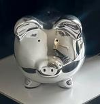 Zilverkleurig Spaarvarken - 23x18 cm, Ophalen of Verzenden, Nieuw, Steen, Aardewerk of Keramiek, Dier