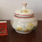 Klein lief potje met gele bloemetjes en dekseltje geel bloem, Ophalen of Verzenden