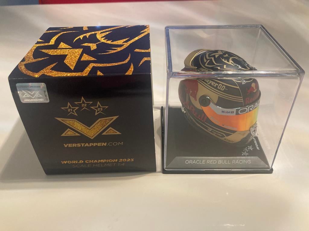 Max Verstappen helm 1/4 world champion 2023, Ophalen of Verzenden, Nieuw, Formule 1