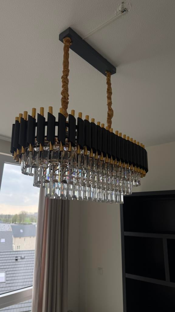 Hanglamp met kristallen, Ophalen, Zo goed als nieuw