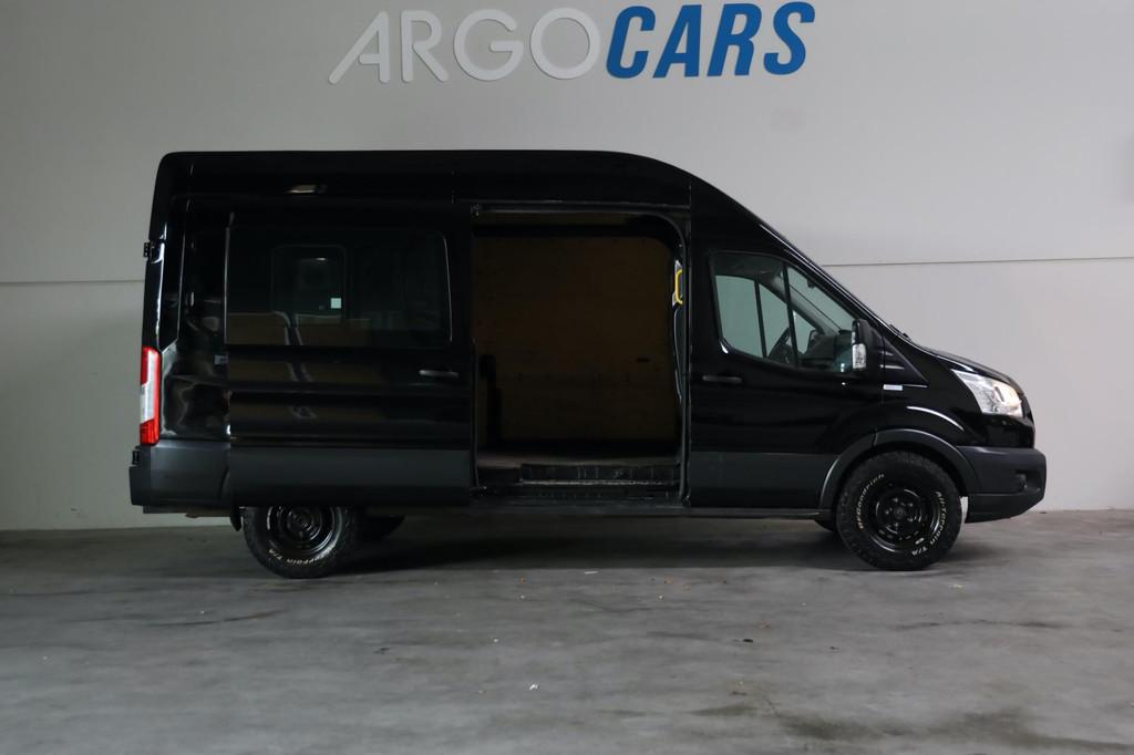 Ford Transit 350 2.0 TDCI L2/H2 Trend AWD 4X4 170PK ZWART AI, Auto's, Zwart, 4 cilinders, Zwart, Origineel Nederlands