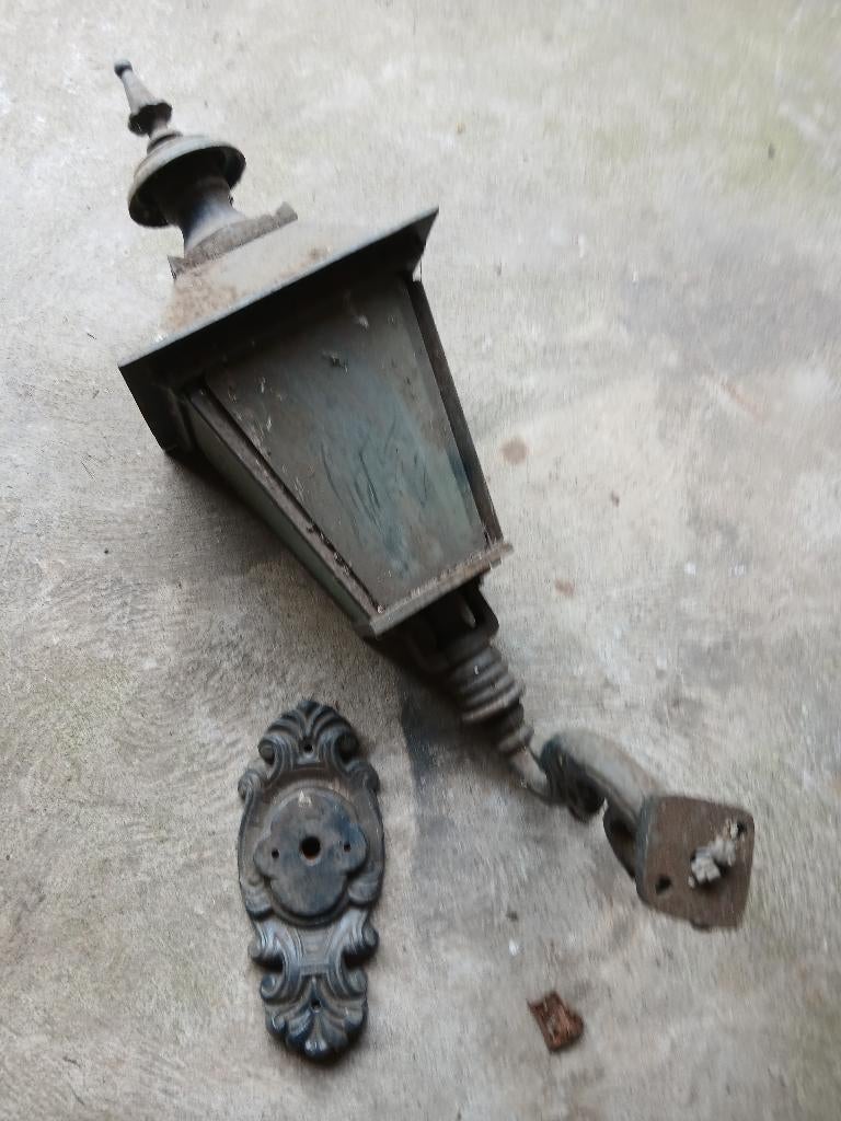 Gietijzeren buitenlamp, Tuin en Terras, Buitenverlichting, Ophalen, Gebruikt, Wandlamp, Netvoeding