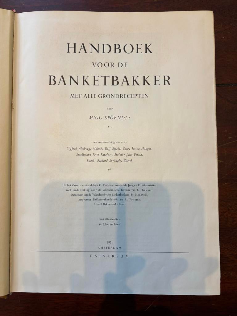 Handboek voor de Banketbakker - Migg Sporndly (1951), Ophalen of Verzenden, Zo goed als nieuw, Europa, Taart, Gebak en Desserts