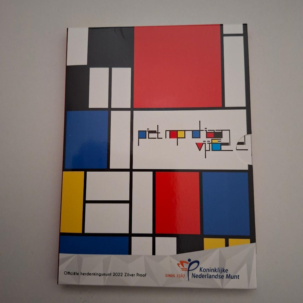 5 euro Piet Mondriaan 2022 (zilver Proof in blister), Postzegels en Munten, Munten | Nederland, Ophalen of Verzenden, Koningin Beatrix