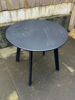 Compact Tuintafeltje / Bijzettafel - Rond Zwart Metaal, Ophalen of Verzenden, Gebruikt, Rond, Metaal