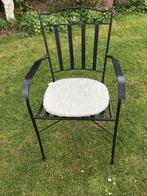 Ijzeren  tuinstoelen 6x met zitkussen, Ophalen, Gebruikt, Metaal