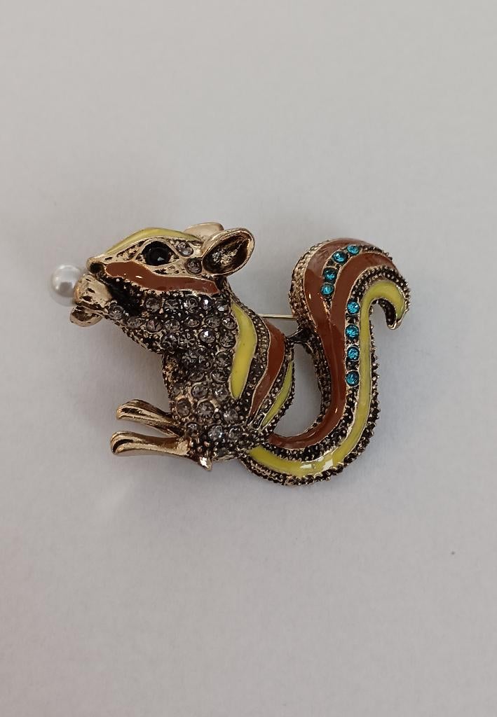 Eekhoorn broche, Sieraden, Tassen en Uiterlijk, Broches, Overige materialen, Overige kleuren, Minder dan 4 cm, Nieuw