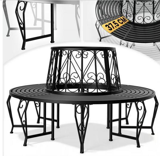 Boombank parkbank halfrond ijzer ø160 zwart GRATIS BEZORGD!, Tuin en Terras, Tuinwanddecoratie, Nieuw, Verzenden