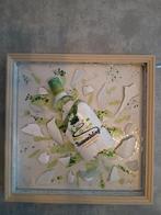 Uniek kunstwerk: Gebroken fles Boswandeling met LED, Ophalen of Verzenden