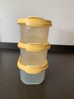 Tupperware luchtdicht opbergdoosjes x3, Ophalen of Verzenden, Gebruikt, Geel, Overige typen