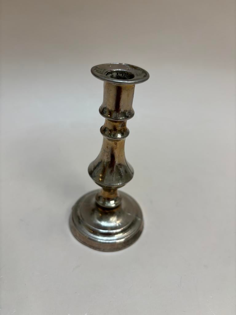 Antieke kandelaar Made in England verzilverd messing/koper, Ophalen of Verzenden, Koper of Brons