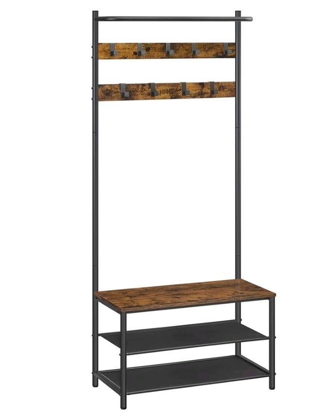 Kapstok met bankje en opbergrek, Ophalen of Verzenden, Zo goed als nieuw, Metaal, Staande kapstok