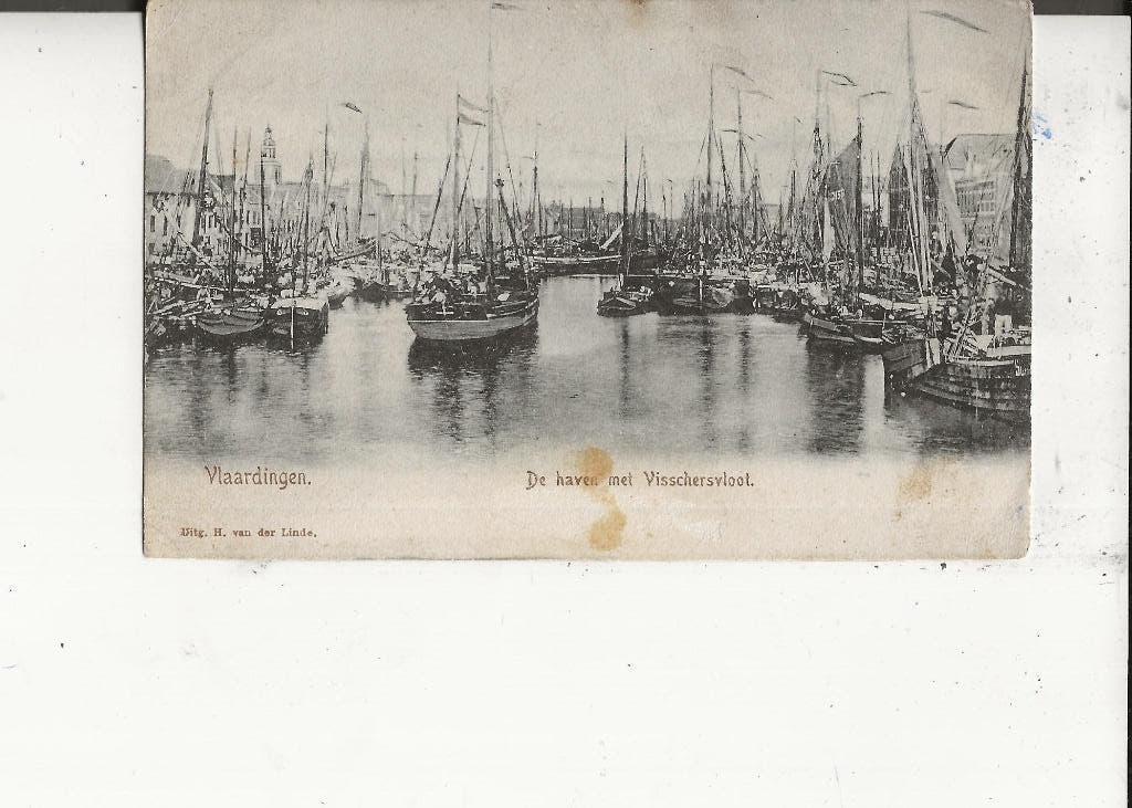 Vlaardingen haven met visschersvloot 1900, Ophalen of Verzenden, Voor 1920, Ongelopen, Zuid-Holland