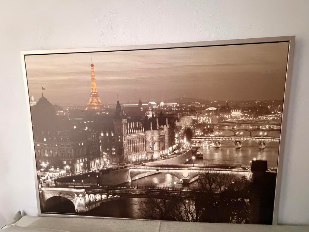 IKEA Wandprint Parijs Eiffeltoren 140x100 cm, Ophalen, Gebruikt, 125 cm of meer, Print