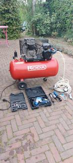 Roda Compressor 100L met diverse pneumatische gereedschappen, 100 liter of meer, Ophalen of Verzenden