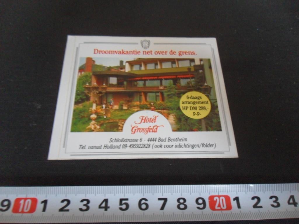 sticker Duitsland Bad Bentheim Hotel Grossfeld BUA767, Ophalen, Zo goed als nieuw