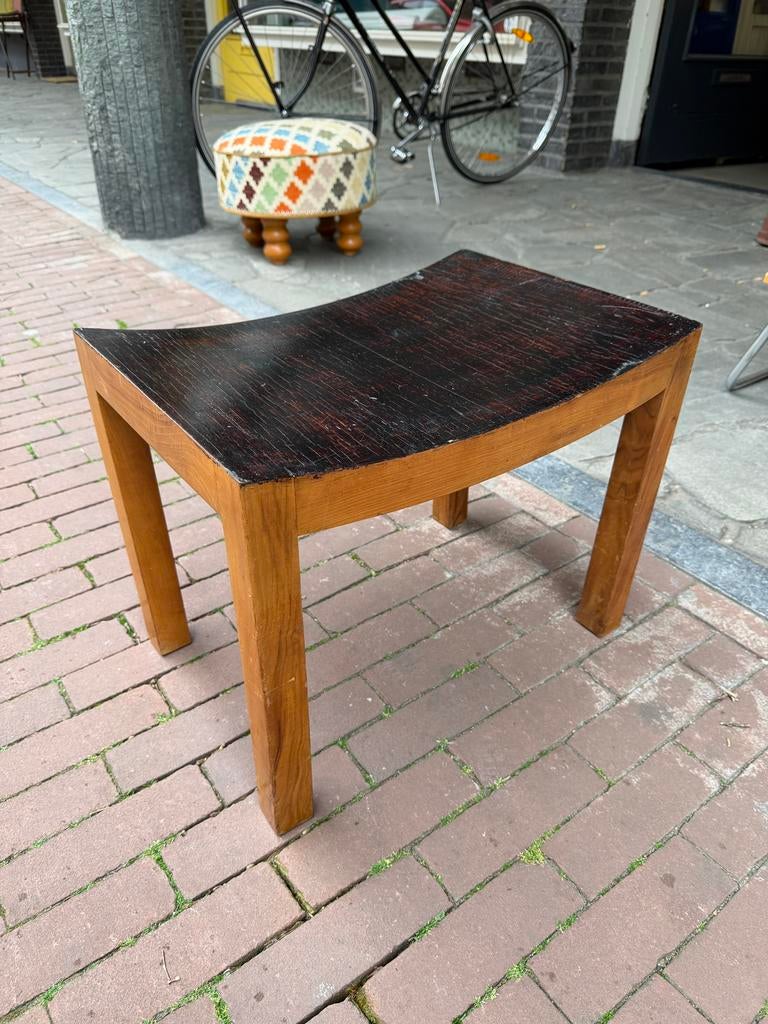 Vintage, antieke voetenbank, houten kruk, Ophalen, Gebruikt, -, -