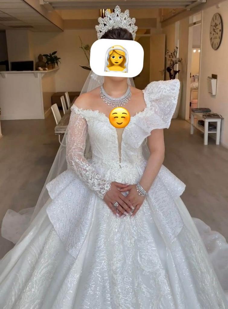 Prachtige Bruidsjurk – Prinsessenstijl, Ophalen of Verzenden, Zo goed als nieuw, Wit, Trouwjurk