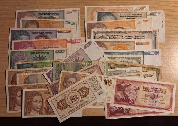 Partij biljetten voormalig Joegoslavië, Postzegels en Munten, Bankbiljetten | Europa | Niet-Eurobiljetten, Setje, Joegoslavië