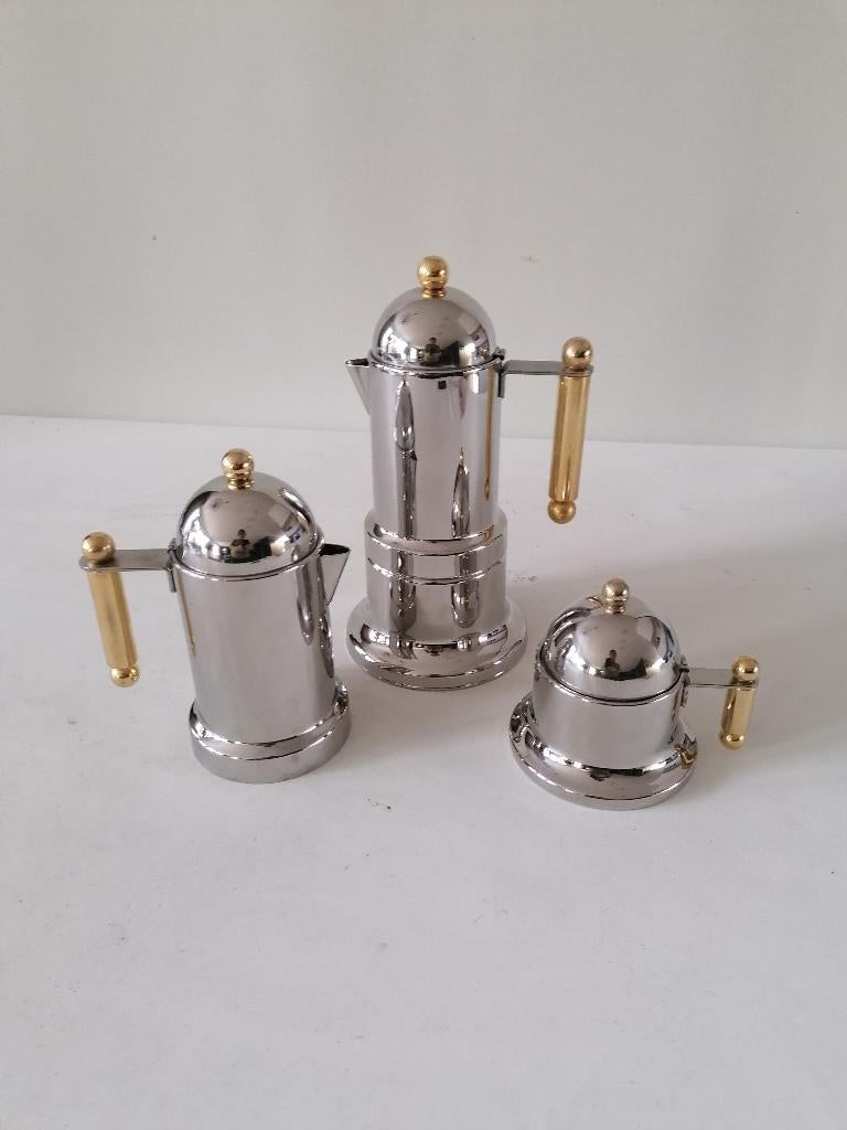 Italiaanse koffie set  Vev - viago met zuiker en melkkan, 10 kopjes of meer, Gemalen koffie, Ophalen of Verzenden, Koffiemachine