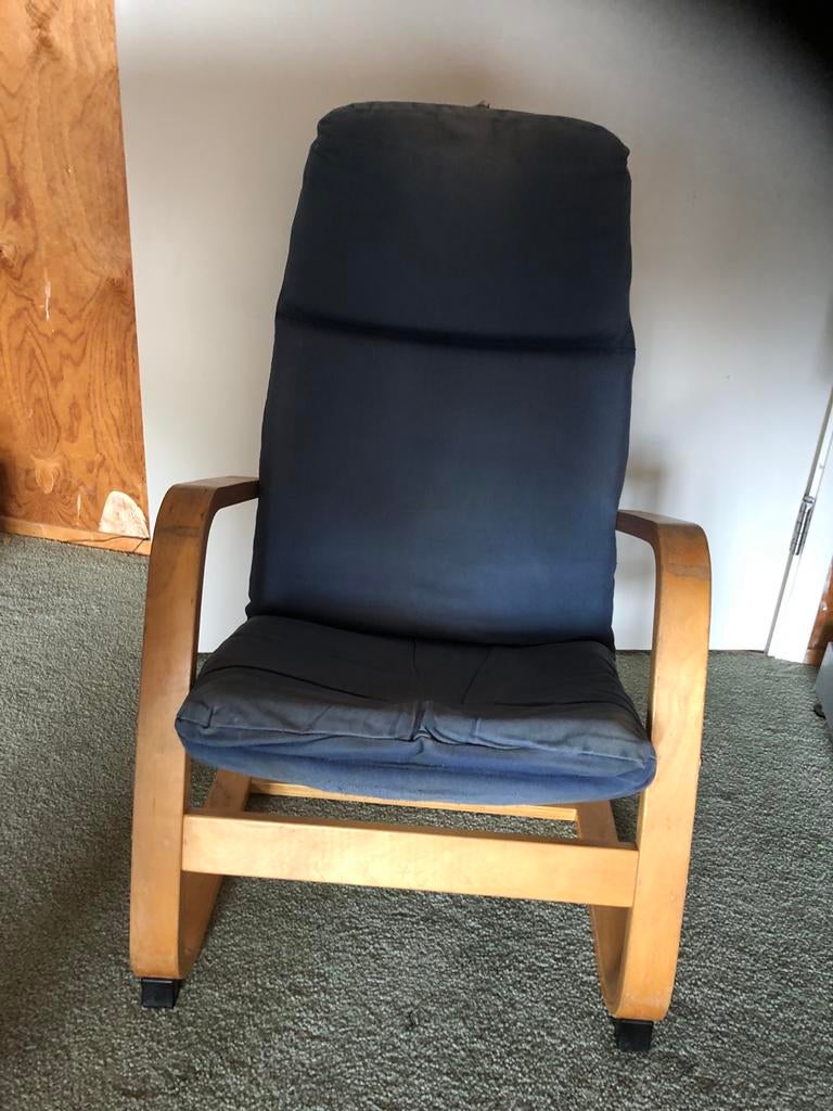 POÄNG Kinderfauteuil, Ophalen, Gebruikt, Blauw, Eén