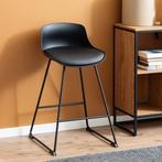 Stijlvolle zwarte barkrukken zgan., Huis en Inrichting, Barkrukken, Ophalen, Met voetsteun, 60 tot 90 cm, Zo goed als nieuw