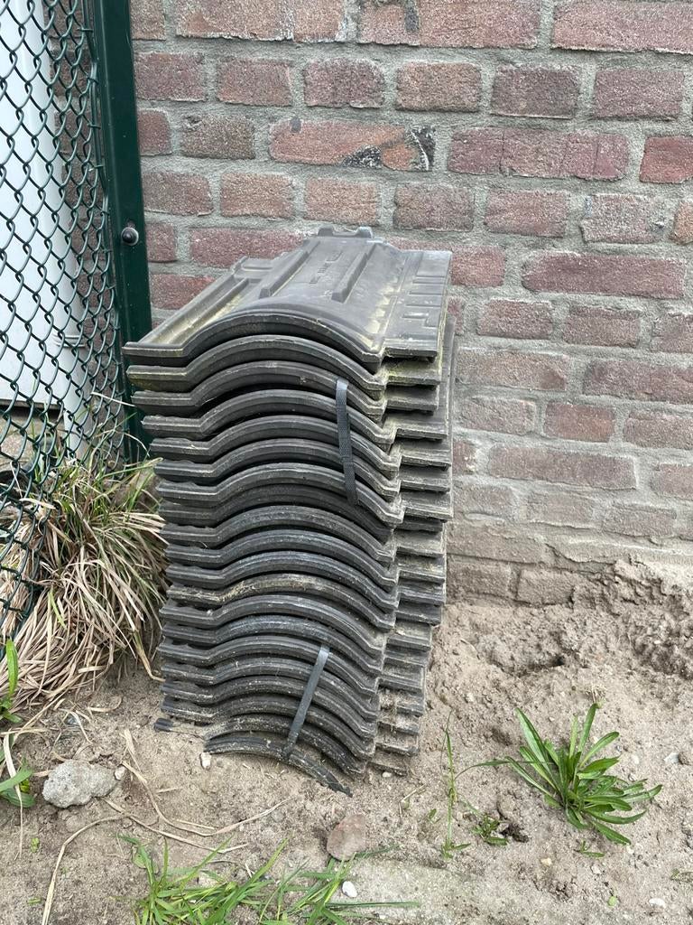 Blauw gesmoorde dakpannen, Ophalen, Gebruikt, Steen of Klei, Blauw